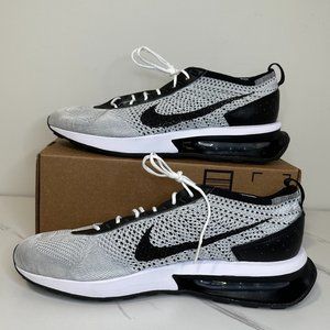 Nike Men's Air Max Flyknit Racer - White/Pure Platinum/Black - 13